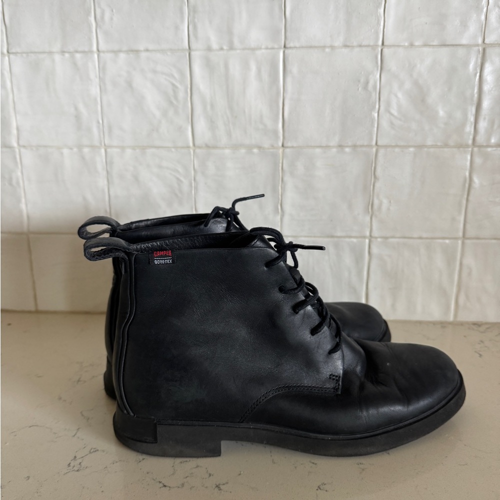 Camper Iman ankle boot, Black Leather Ankle Boots